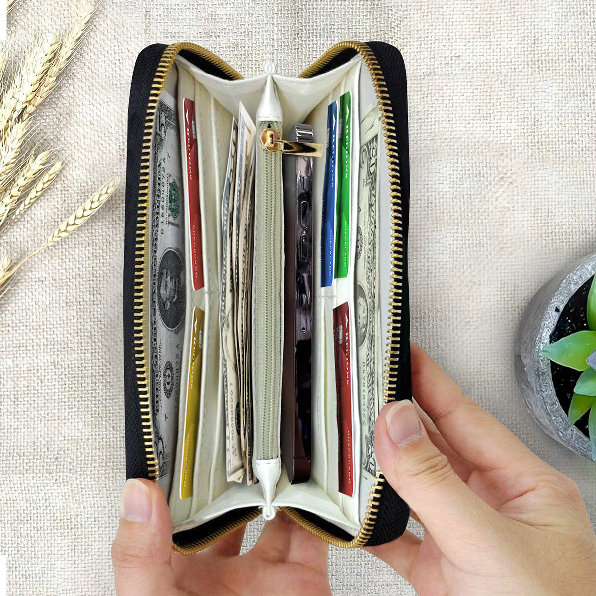 Mama Of Nightmares - Personalized Nightmare Leather Long Wallet