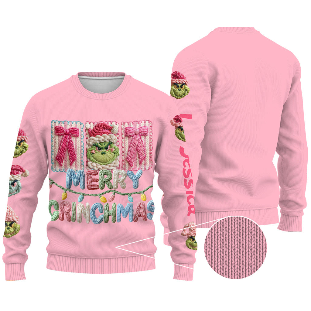 Merry Grinchmas - Personalized Stole Christmas Ugly Sweater