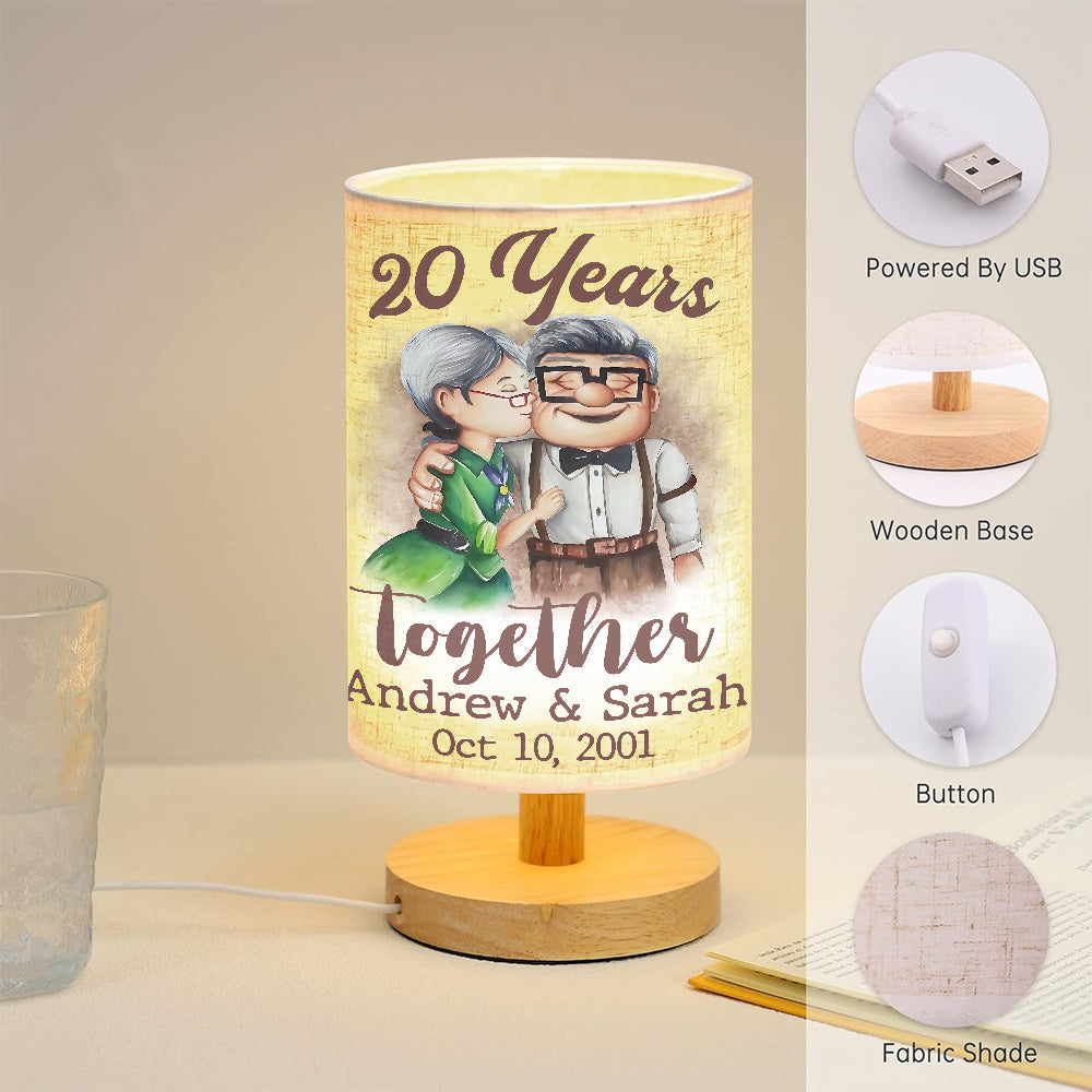 Together Since - Personalized Mouse Table Lamp with Wood Base