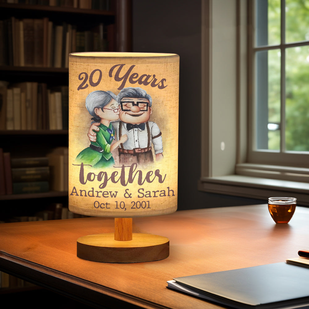 Together Since - Personalized Mouse Table Lamp with Wood Base