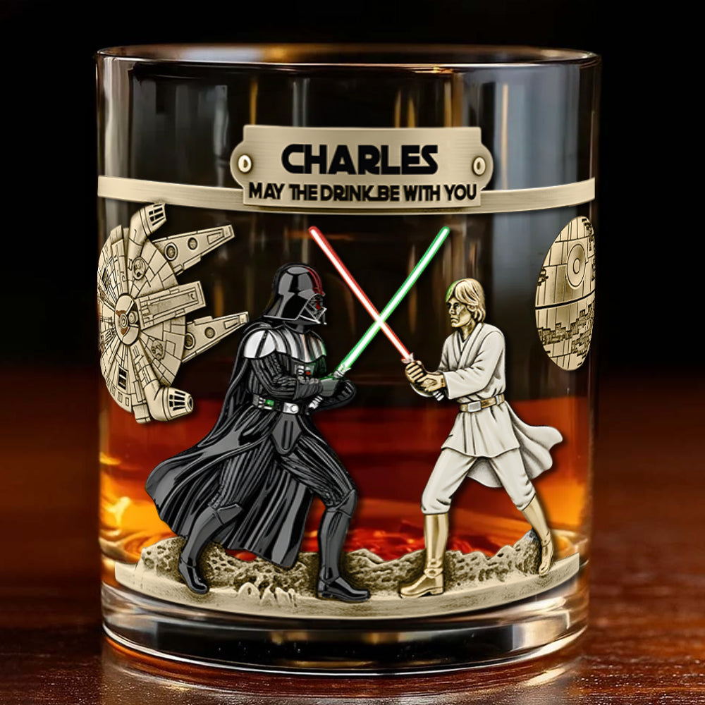 May The Drink Be With You - Personalized The Force Whiskey Glass
