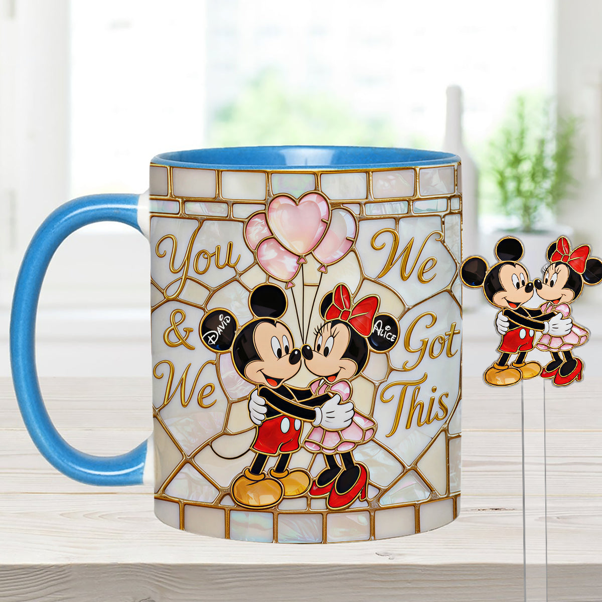 You & Me We Got This - Personalized Mouse Set Accent Mug with Acrylic Stirrers