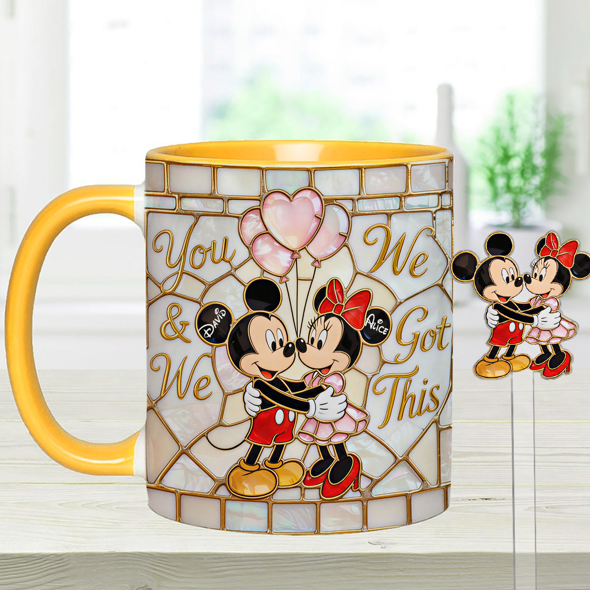 You & Me We Got This - Personalized Mouse Set Accent Mug with Acrylic Stirrers
