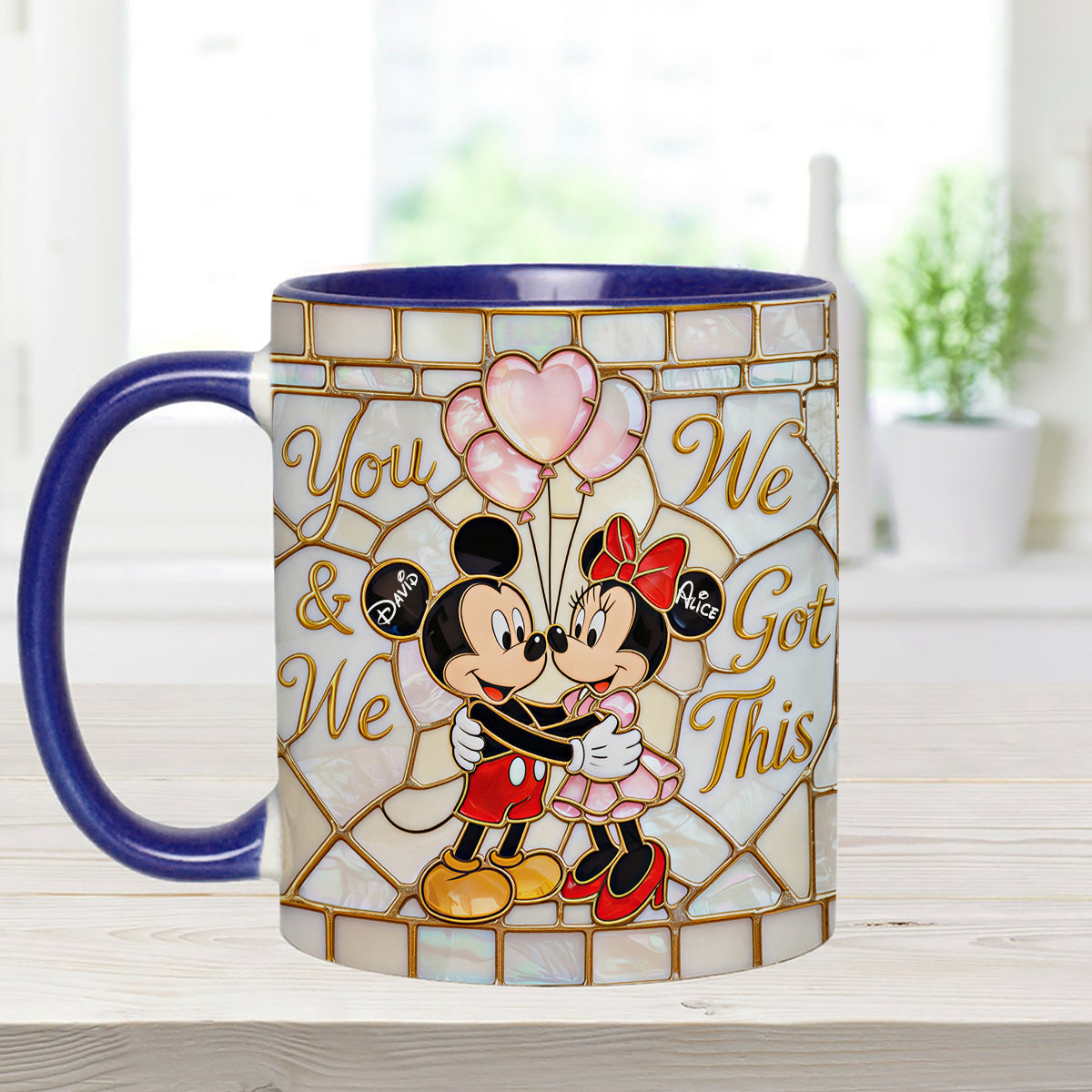 You & Me We Got This - Personalized Mouse Set Accent Mug with Acrylic Stirrers