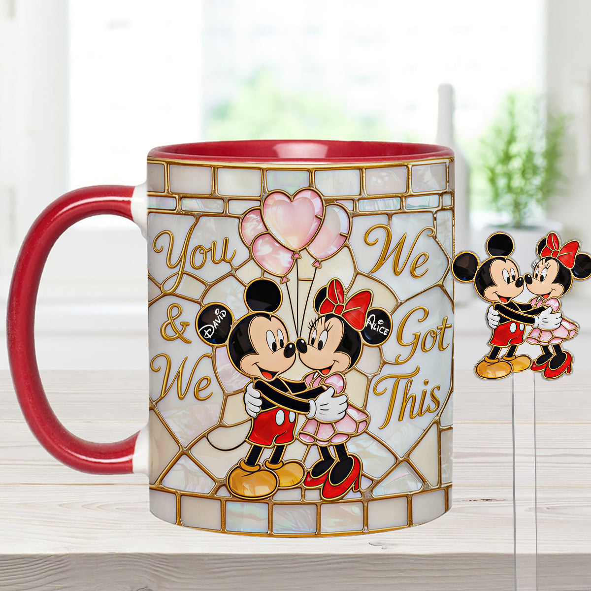 You & Me We Got This - Personalized Mouse Set Accent Mug with Acrylic Stirrers