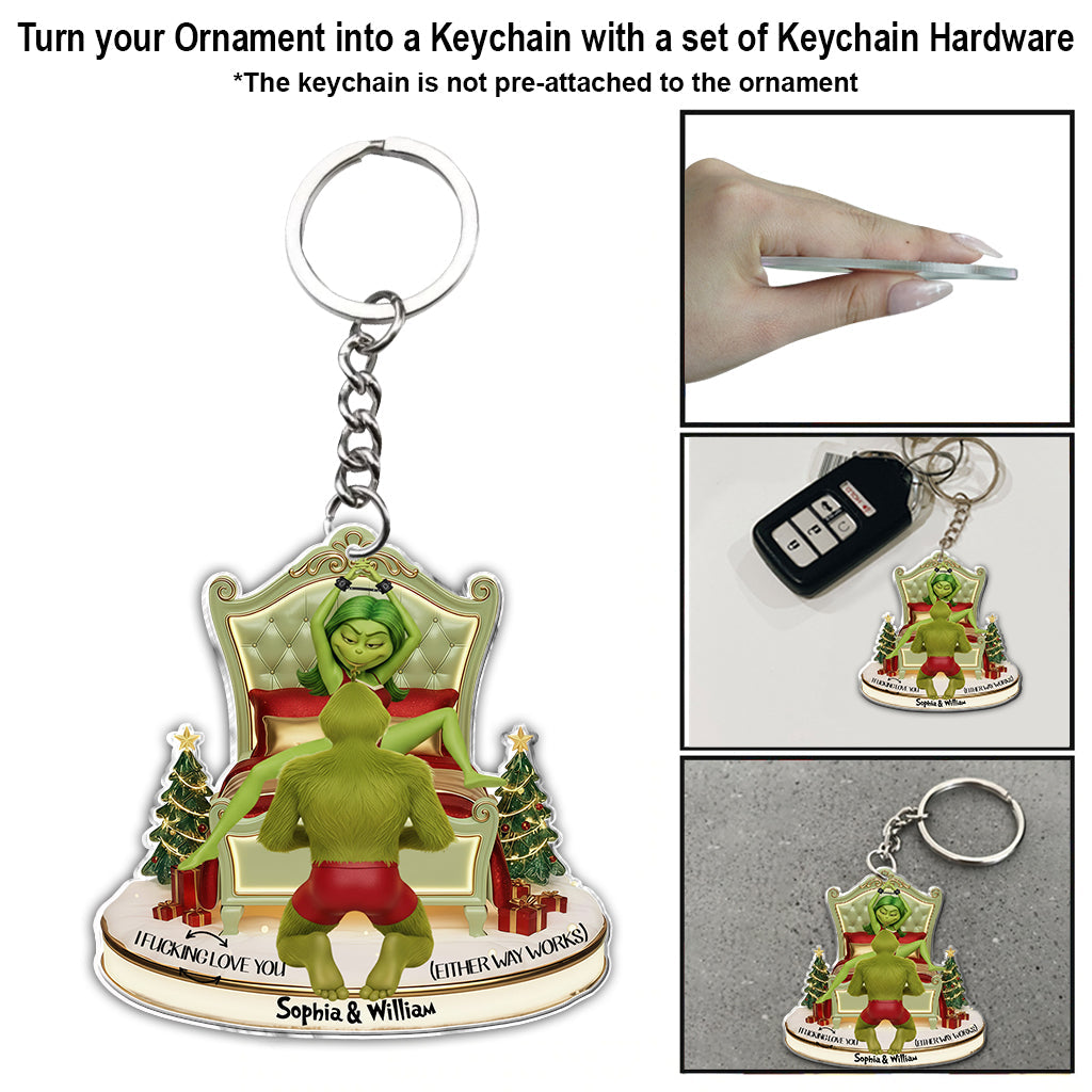Green Monster Couple Christmas Movie - Personalized Stole Christmas Ornament