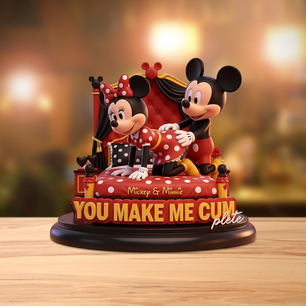 Magical Cartoon Mouse Couple, You Make Me Cumplete - Personalized Mouse Custom Shaped Acrylic Plaque
