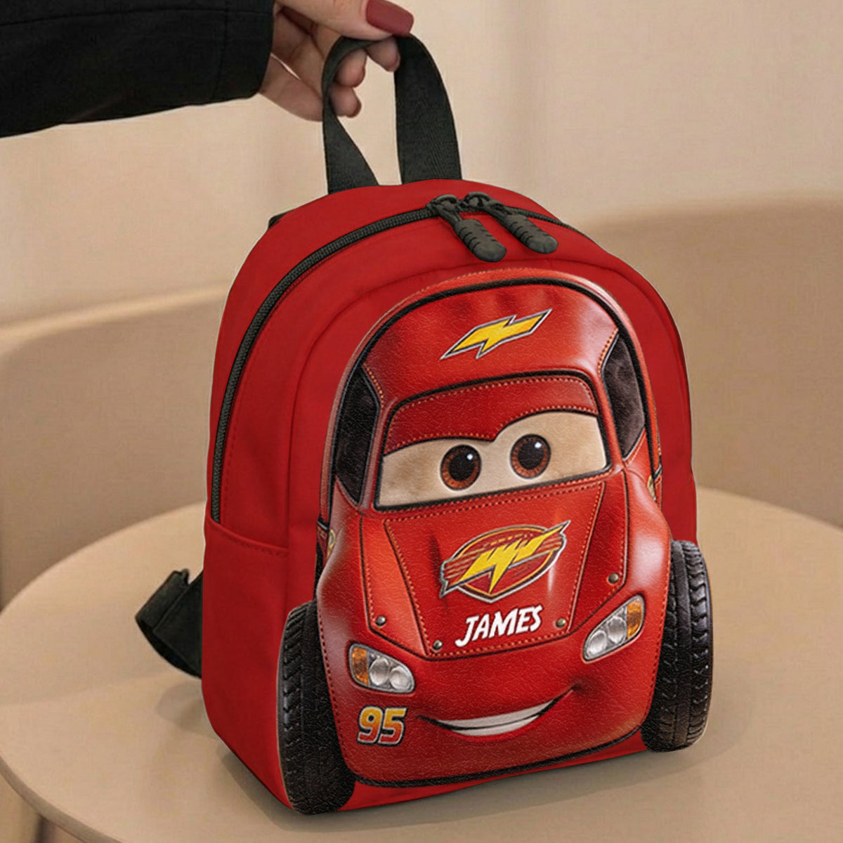 Kid Car - Personalized Racing Lover Changeable Leather Patch Backpack