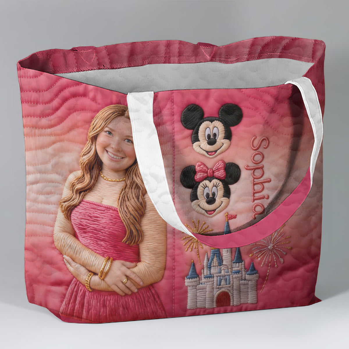 Custom Any Photo Magical Mouse Ears - Personalized Dream Trip Quilted Tote Bag
