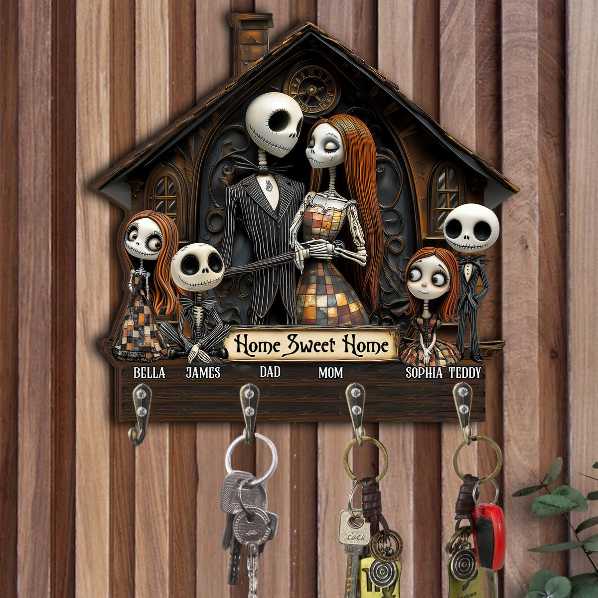 Home Sweet Home - Personalized Nightmare Custom Shaped Key Rack