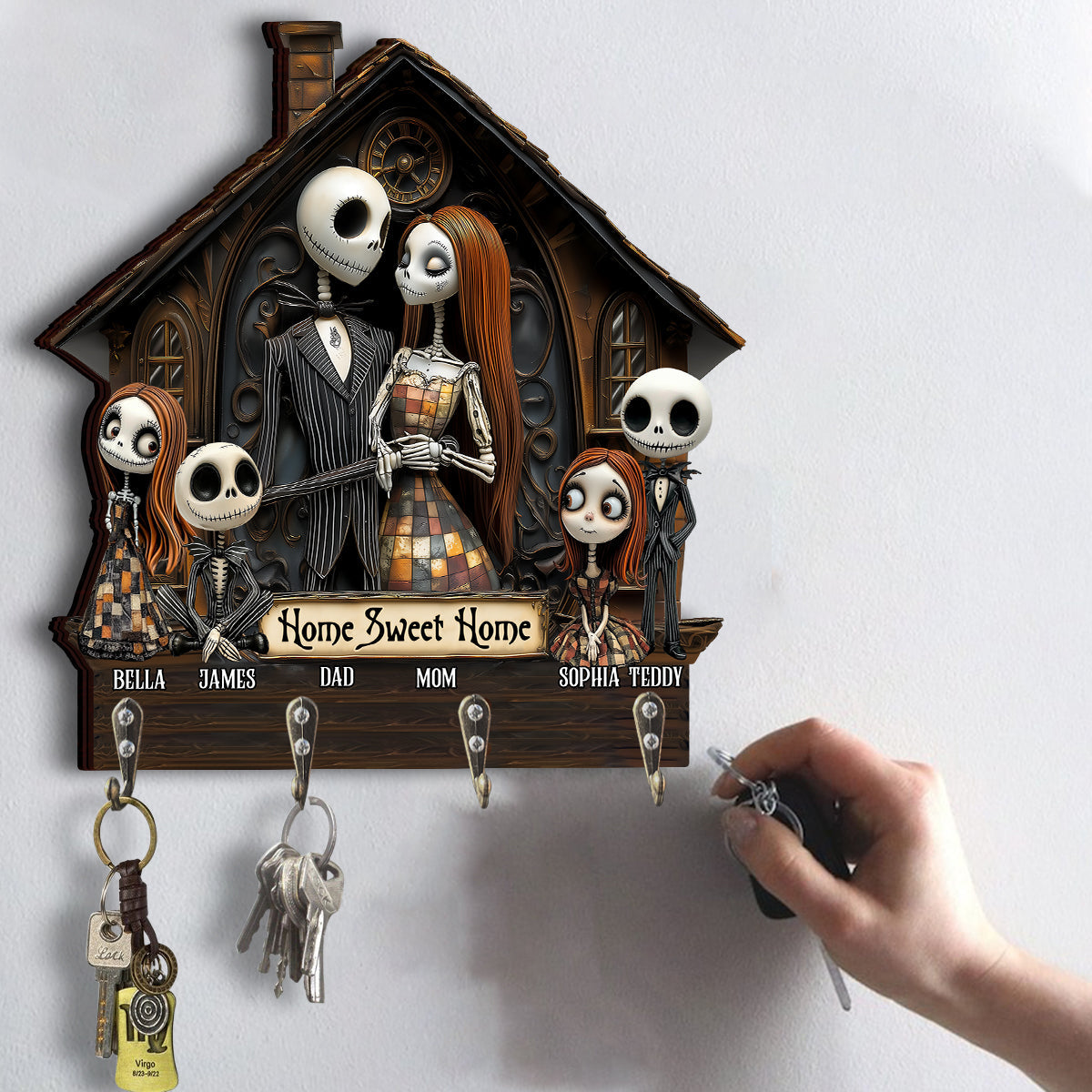 Home Sweet Home - Personalized Nightmare Custom Shaped Key Rack