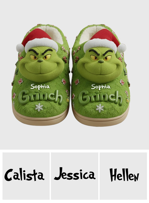 Merry Grinchmas - Personalized Stole Christmas Slippers