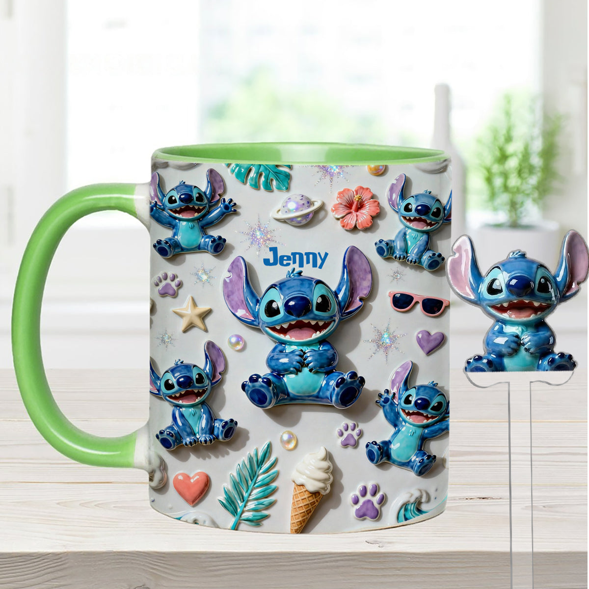 Ohana Means Family - Personalized Ohana Set Accent Mug with Acrylic Stirrers