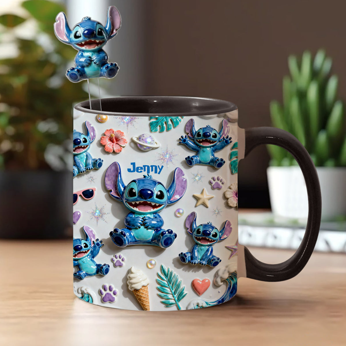 Ohana Means Family - Personalized Ohana Set Accent Mug with Acrylic Stirrers
