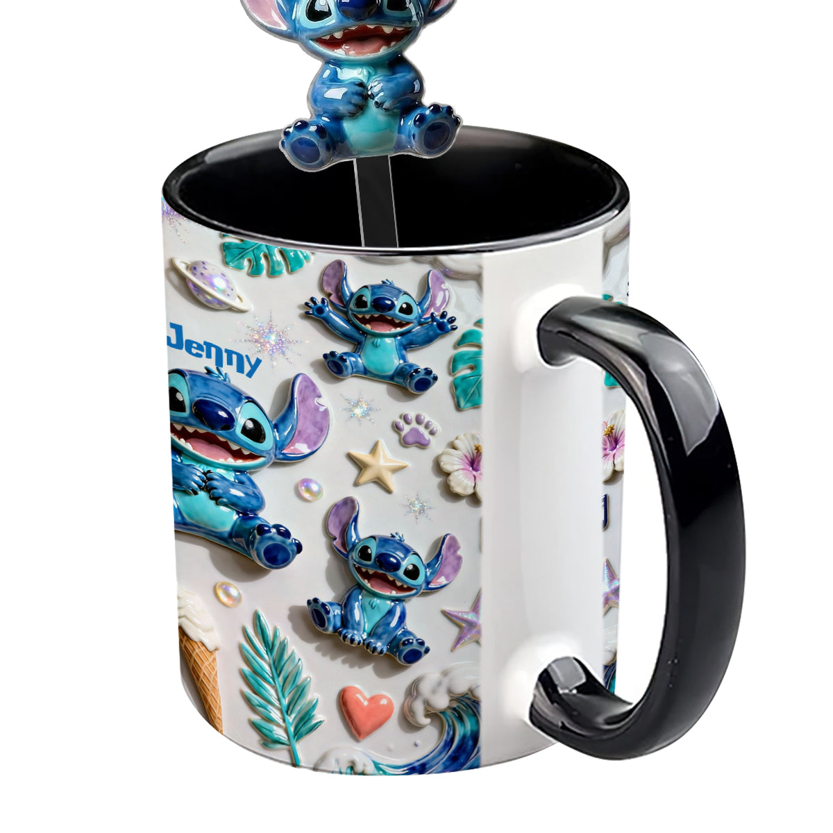 Ohana Means Family - Personalized Ohana Set Accent Mug with Acrylic Stirrers