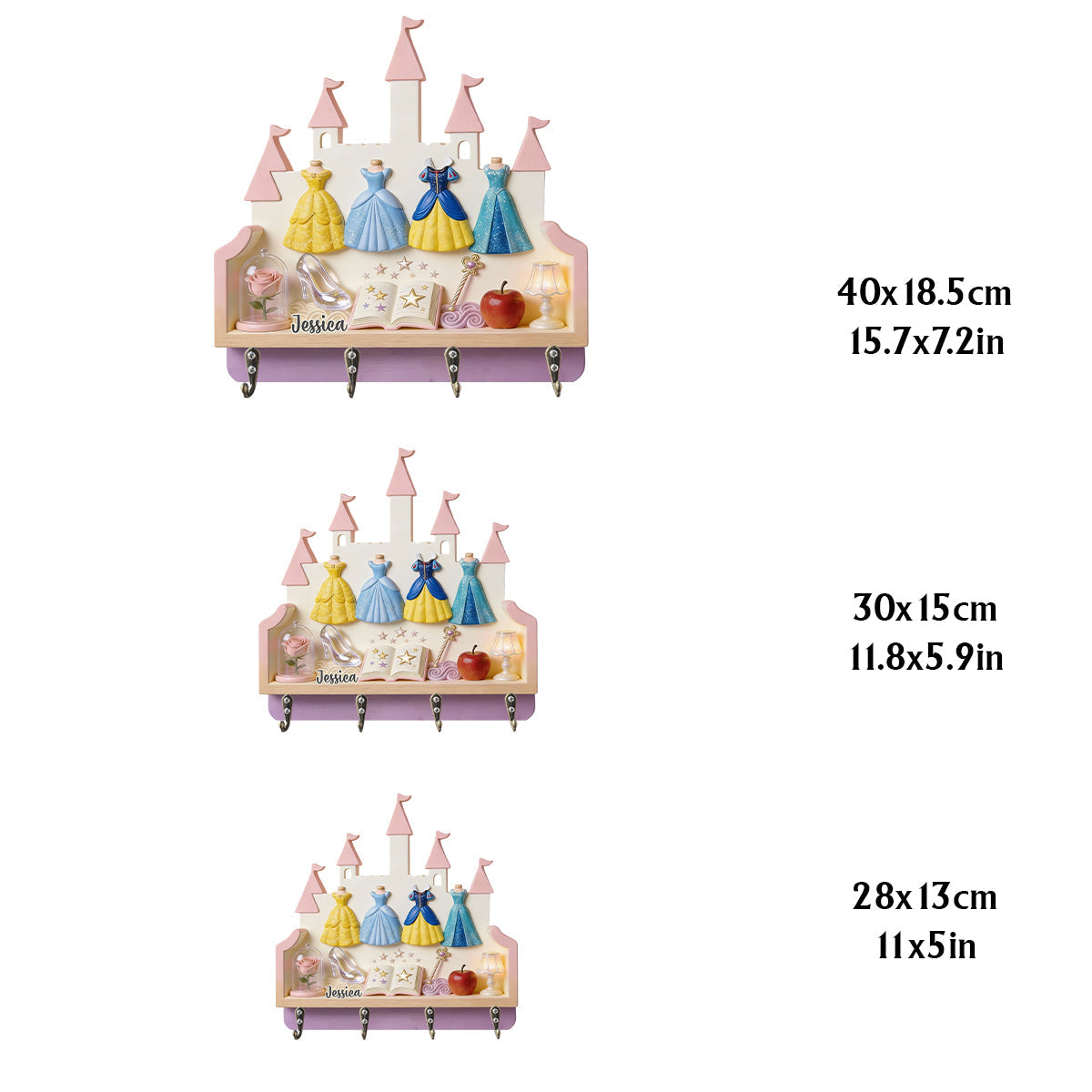 Princess - Personalized Princess Custom Shaped Hanging Rack