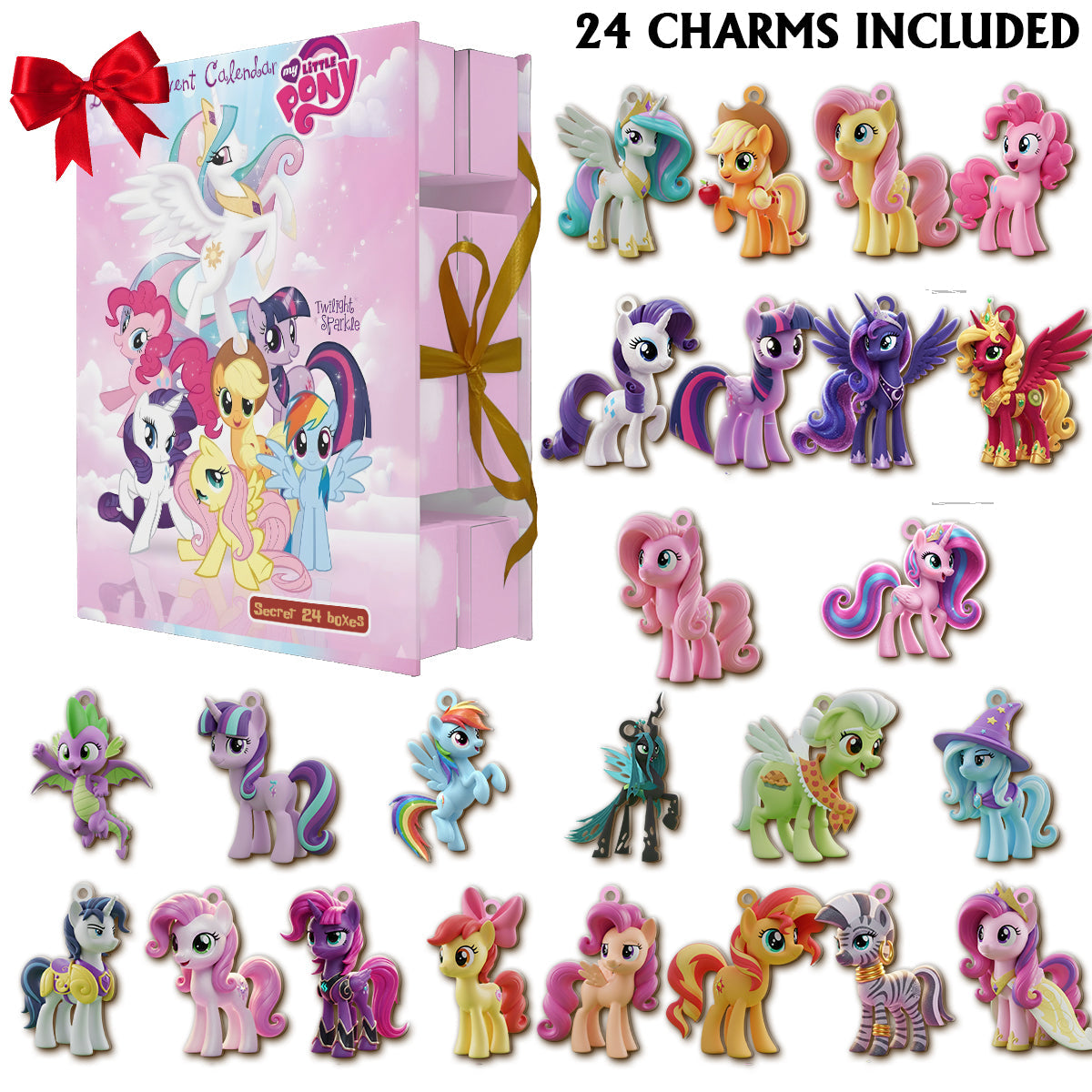 Little Pony Characters Advent Calendar - Personalized The Tiny Pony Folded Advent Calendar With Ornaments