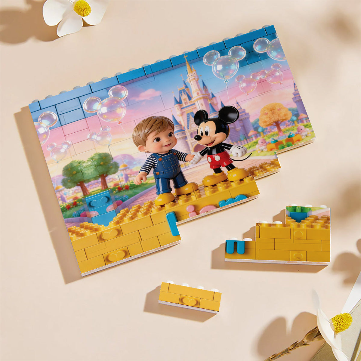 Custom Any Photo - Personalized Mouse One-sided Horizontal Rectangle Building Brick Blocks