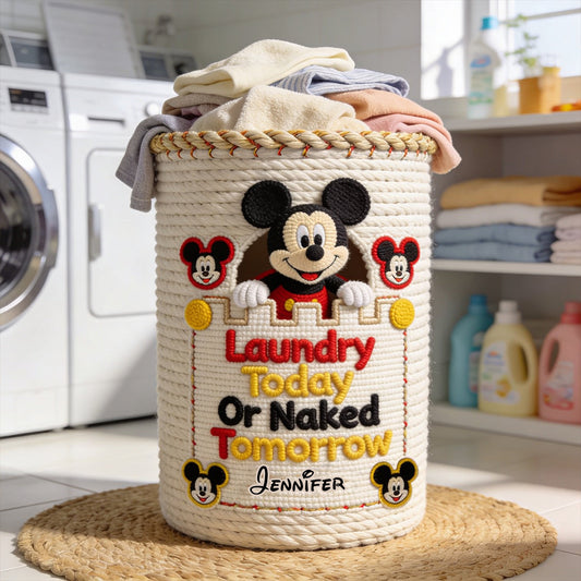 Laudry Today Or Naked Tomorrow - Personalized Mouse Storage Basket