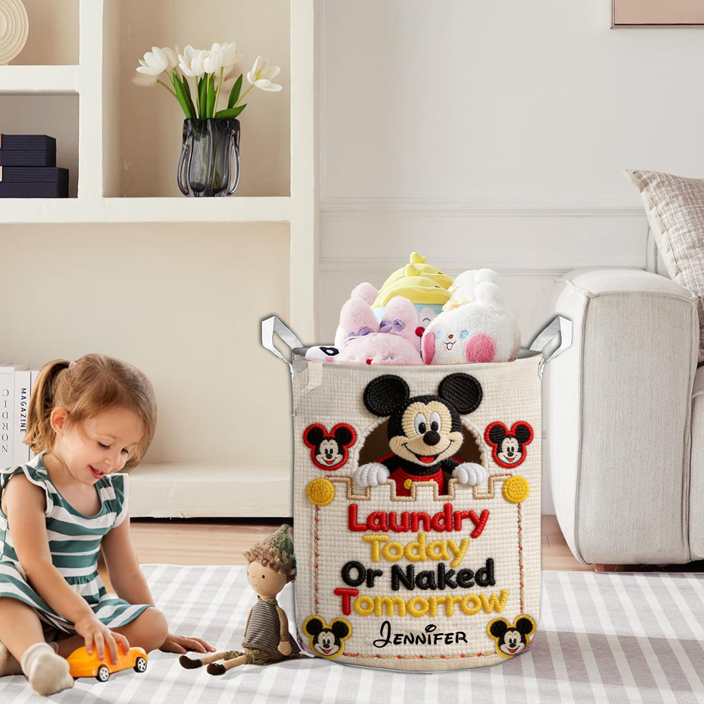 Laudry Today Or Naked Tomorrow - Personalized Mouse Storage Basket
