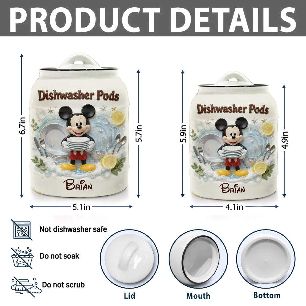 Dishwasher Pods - Personalized Mouse Cookie Jar