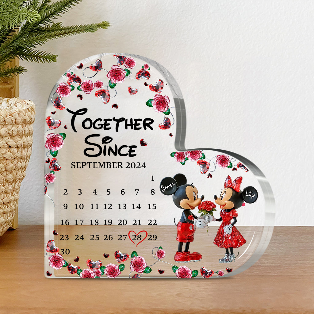 Together Since Cute Mouse Couple - Personalized Mouse Custom Shaped Acrylic Plaque