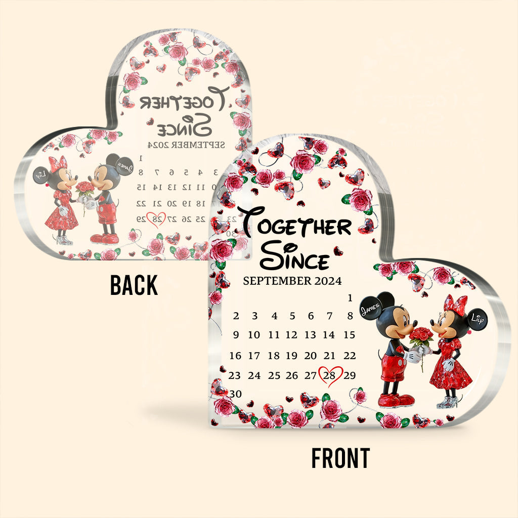 Together Since Cute Mouse Couple - Personalized Mouse Custom Shaped Acrylic Plaque