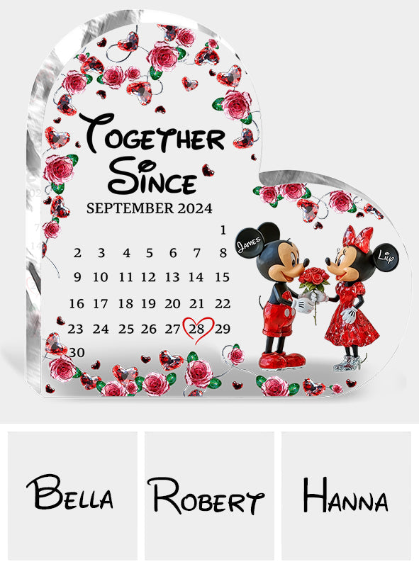 Together Since Cute Mouse Couple - Personalized Mouse Custom Shaped Acrylic Plaque