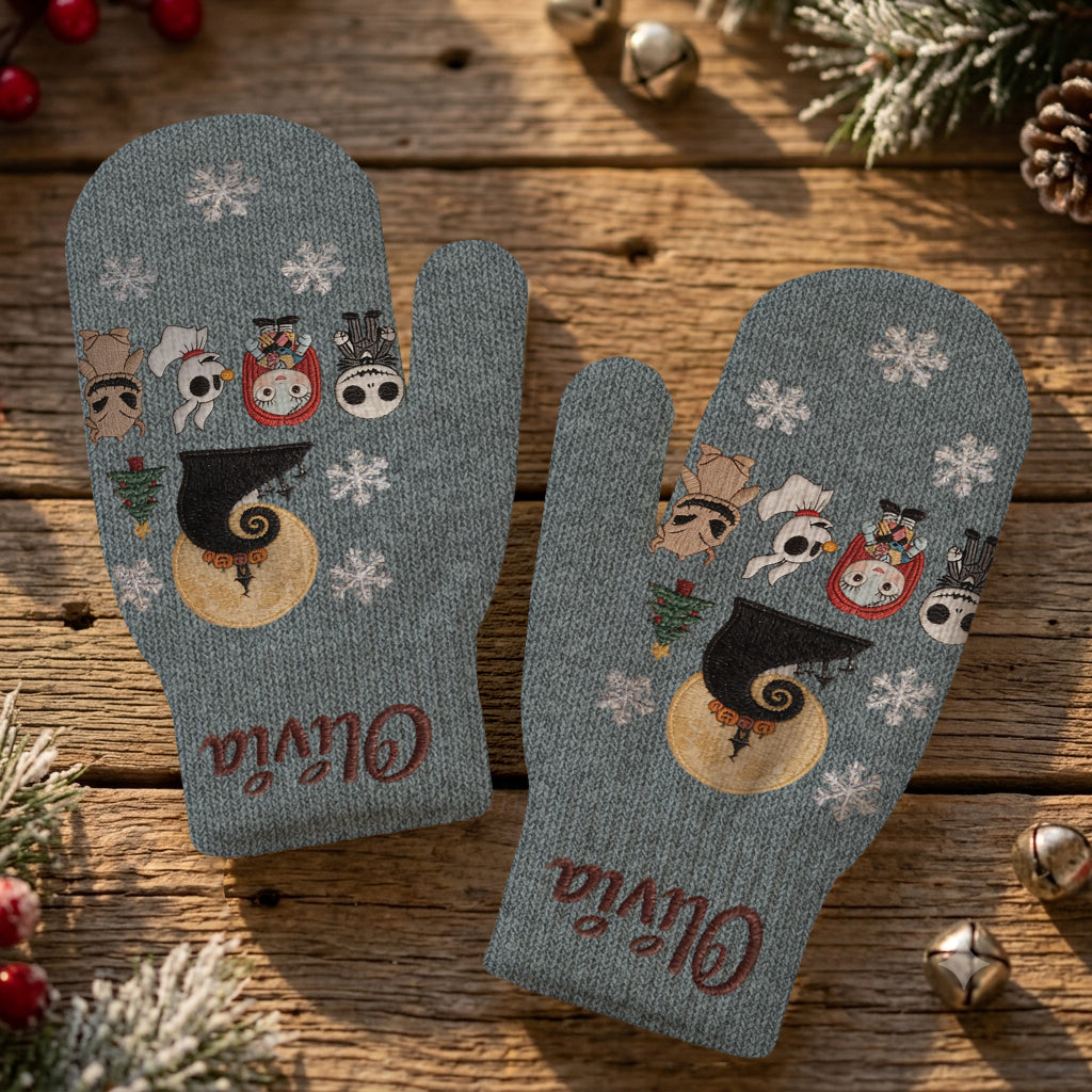 Merry Christmas - Personalized Nightmare Knitted Mittens