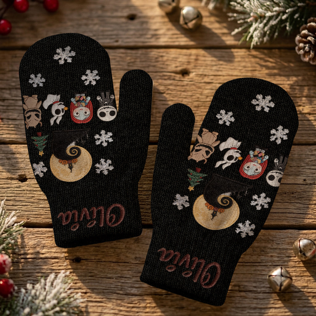 Merry Christmas - Personalized Nightmare Knitted Mittens
