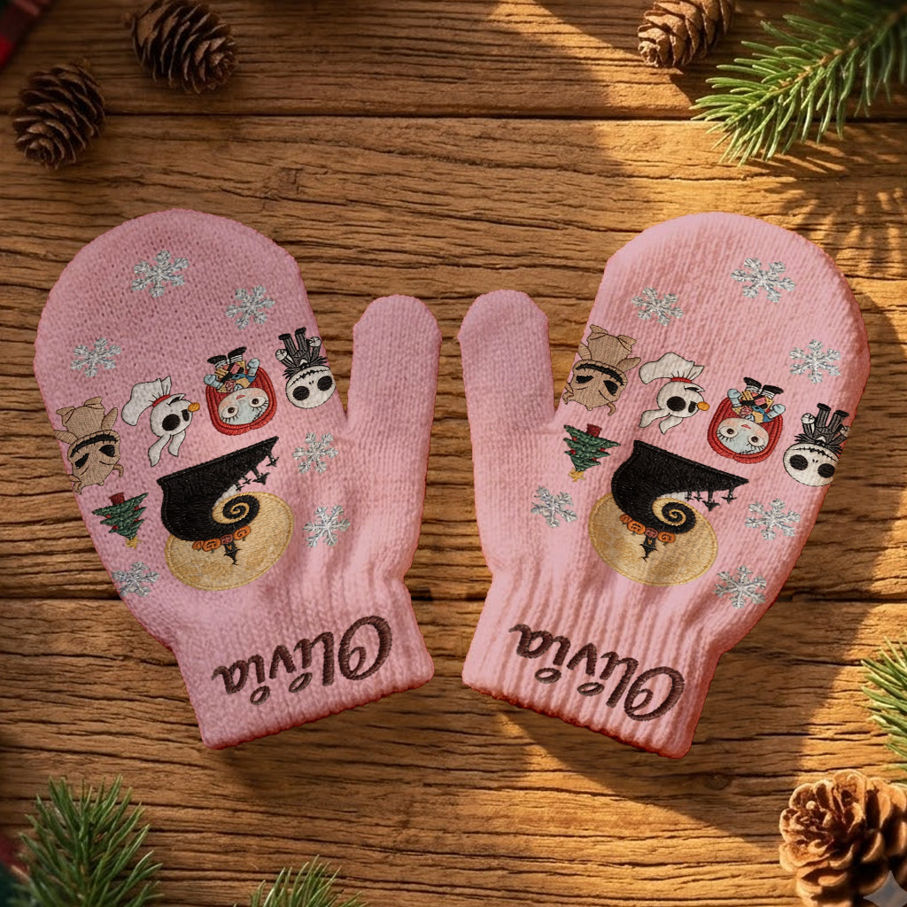 Merry Christmas - Personalized Nightmare Knitted Mittens