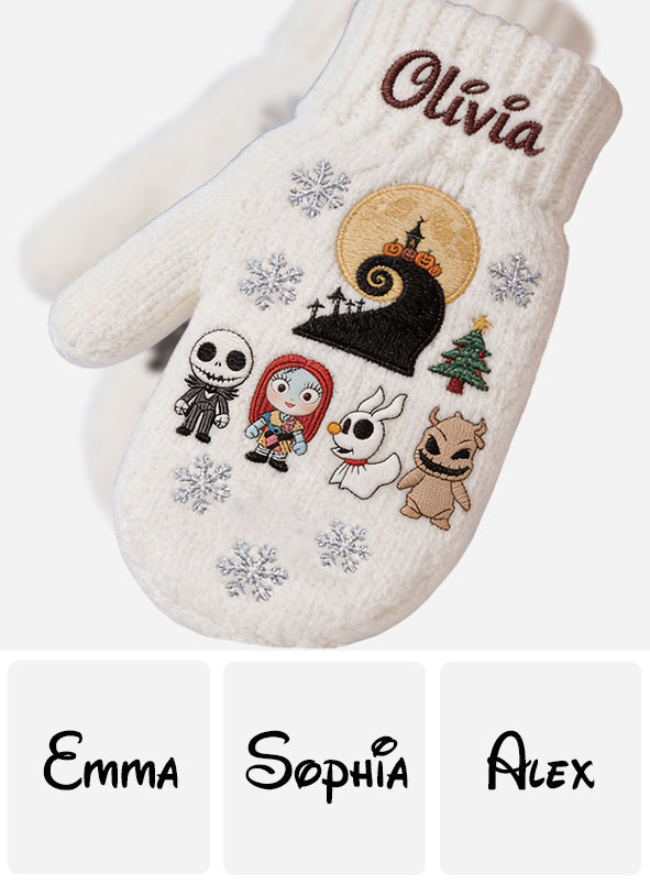 Merry Christmas - Personalized Nightmare Knitted Mittens