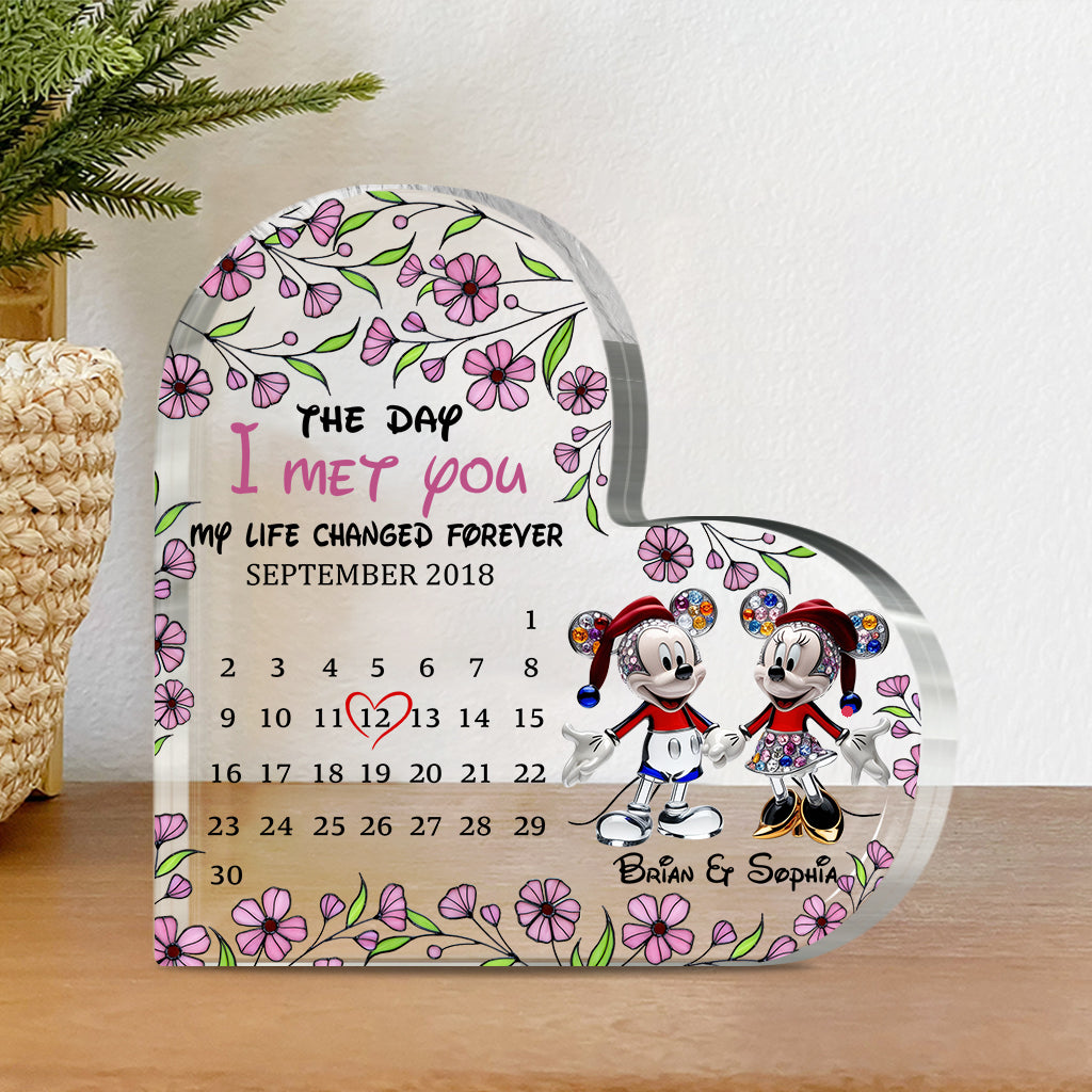 The Day I Met You - Personalized Mouse Custom Shaped Acrylic Plaque