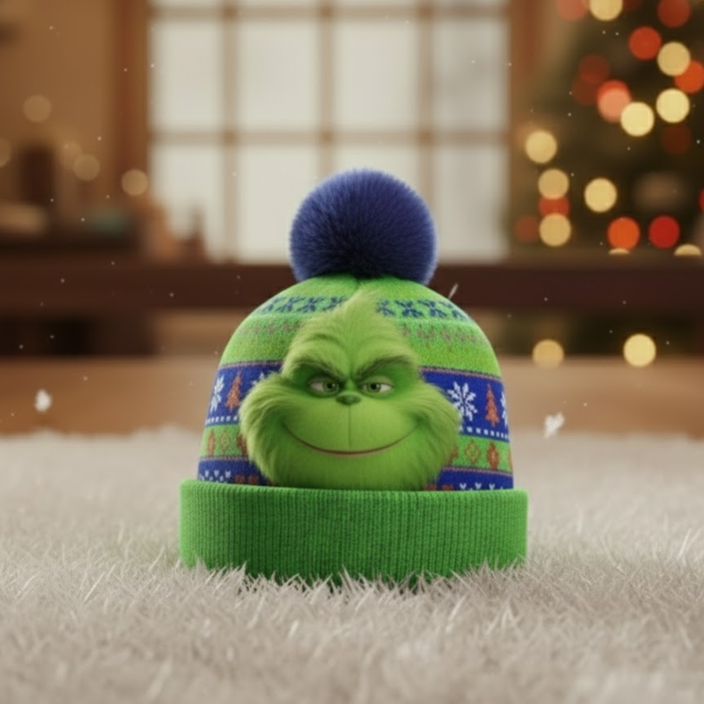 Green Monster Christmas - Personalized Stole Christmas Beanie Hat