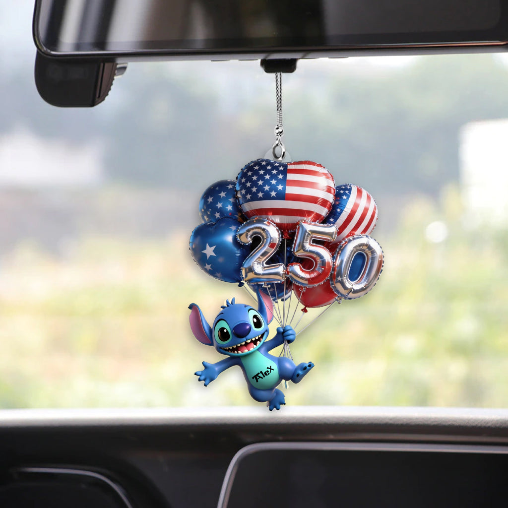 Hanging Balloons 250 - Personalized Ohana Transparent Car Ornament