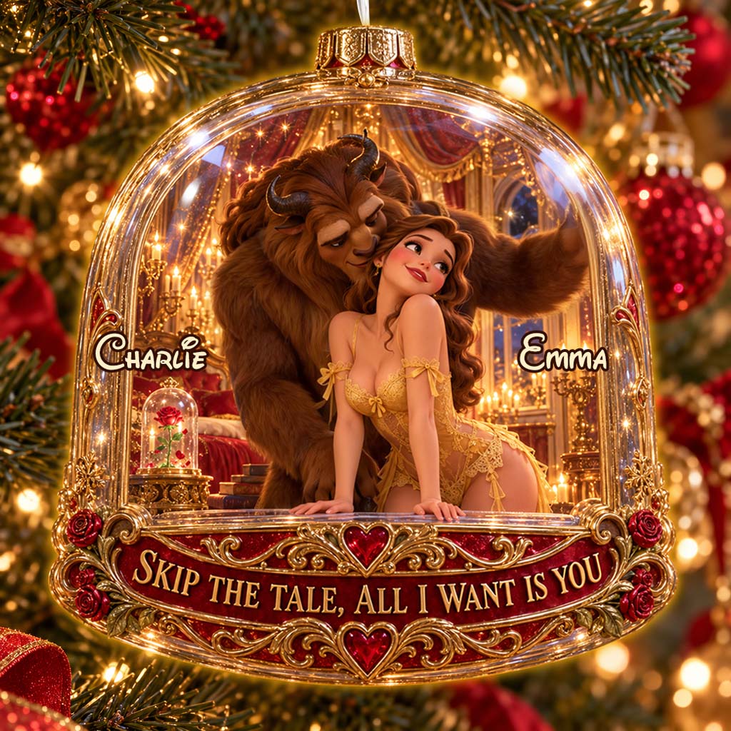 All I Want Is You - Personalized Beauty And The Beast LED Light Ornament