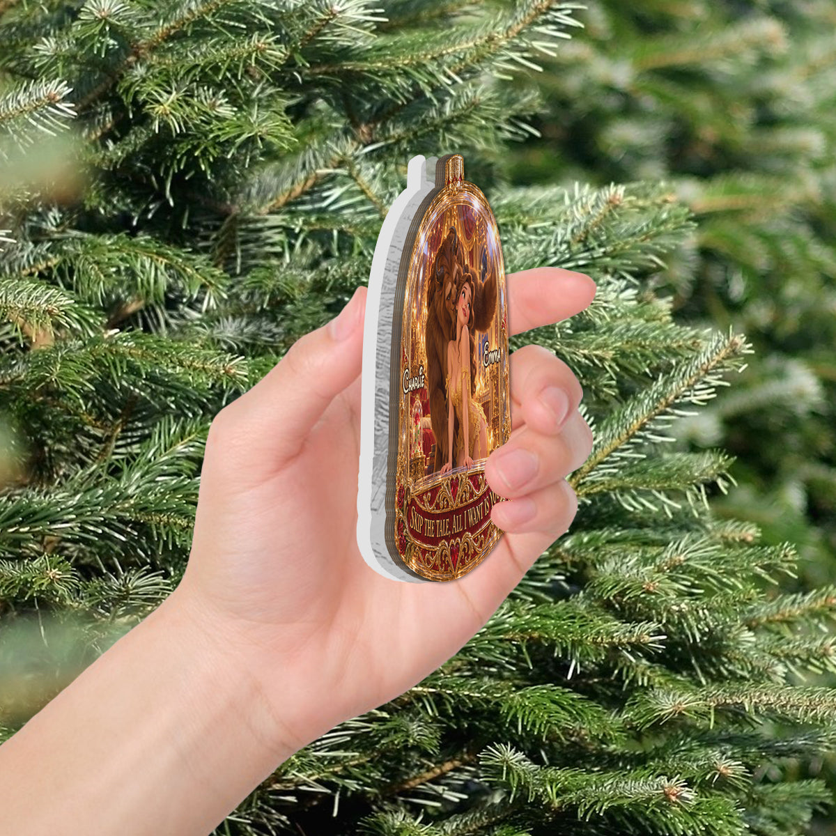 All I Want Is You - Personalized Beauty And The Beast LED Light Ornament