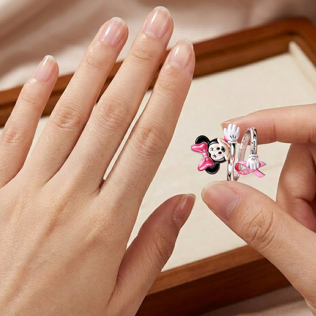 Breast Cancer Awareness - Personalized Breast Cancer Awareness Bracelet & Ring Set