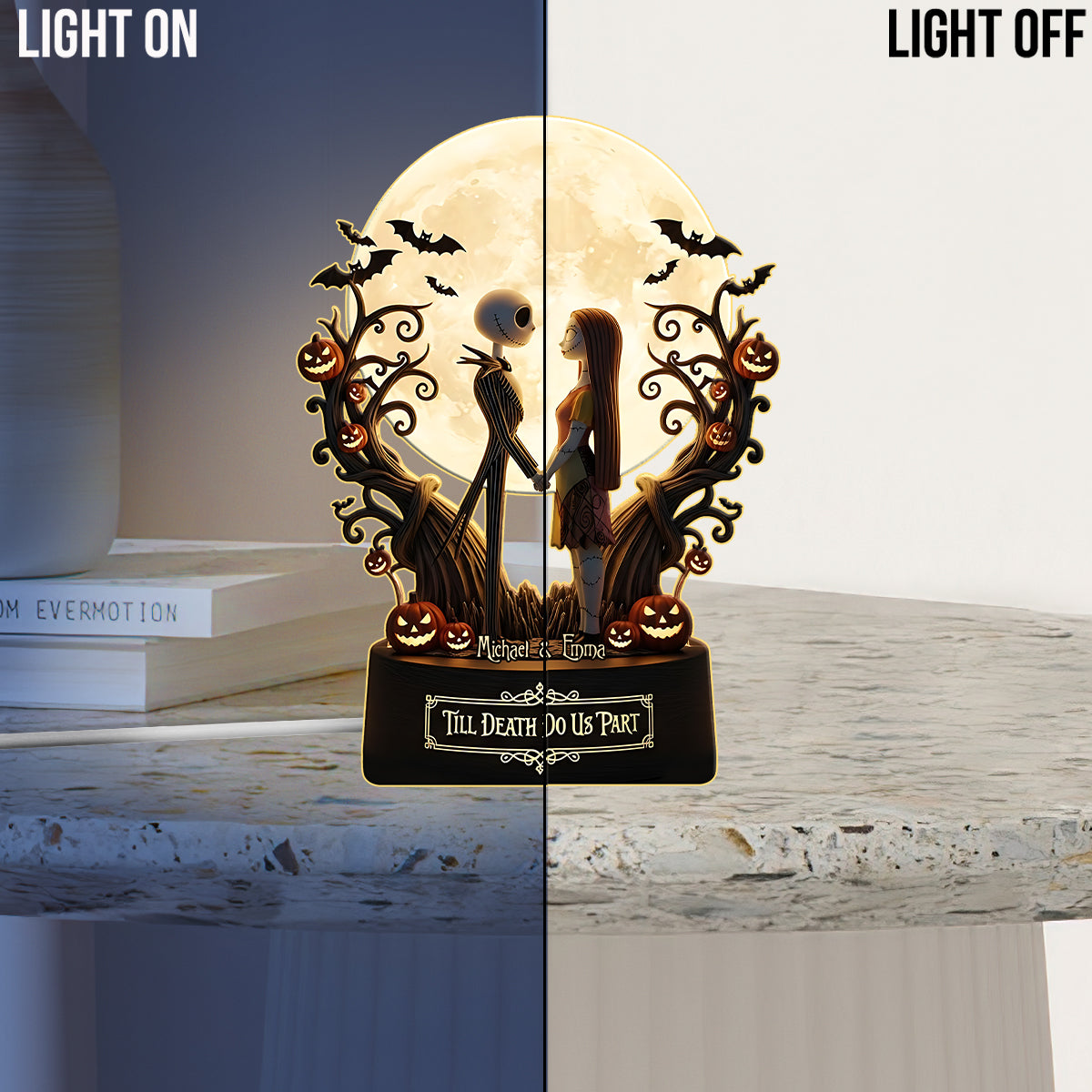 Till Death Do Us Part - Personalized Nightmare Acrylic LED Night Light