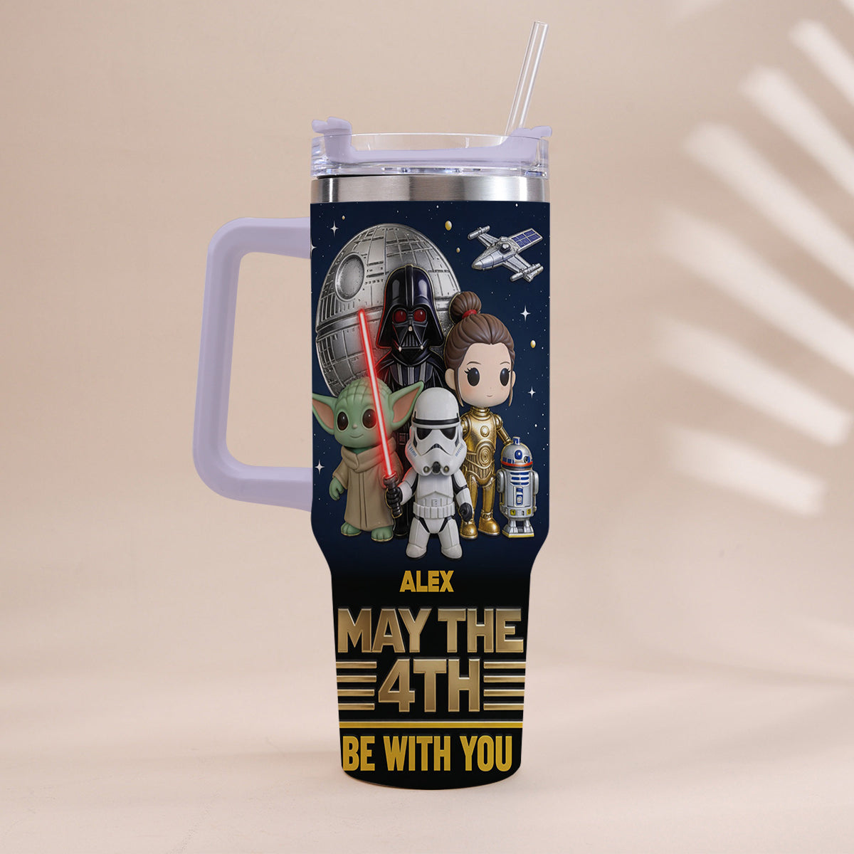 May The 4th Be With You - Personalized The Force Tumbler With Handle