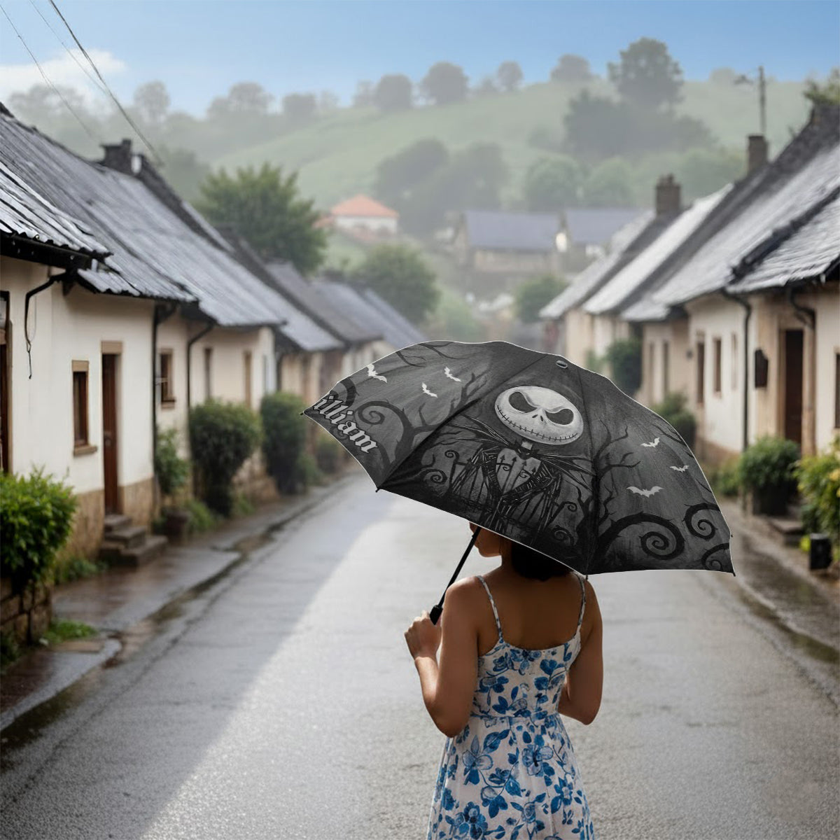 Gothic Skeleton - Personalized Nightmare Umbrella