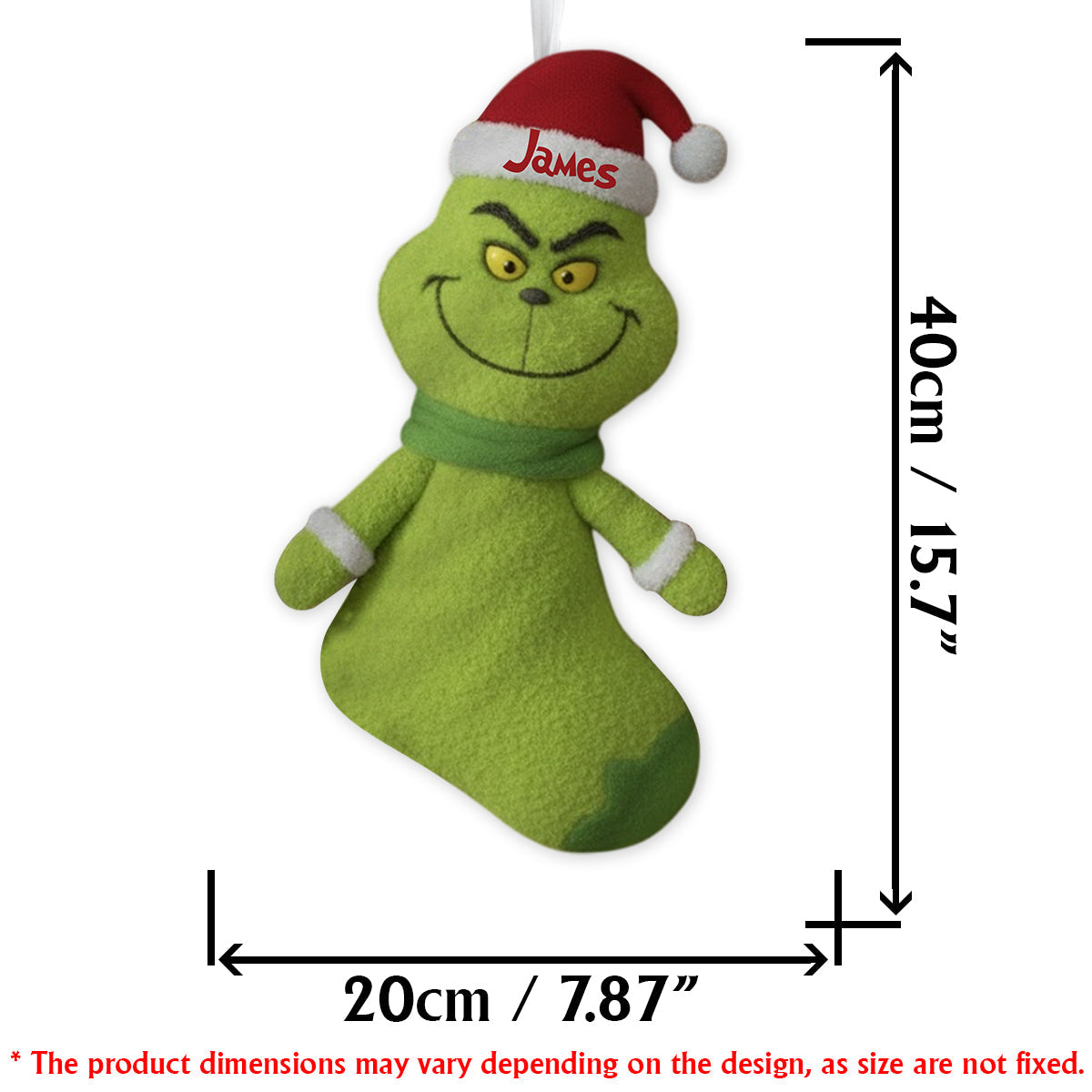 Merry Greenmas - Personalized Stole Christmas Shaped Christmas Stocking