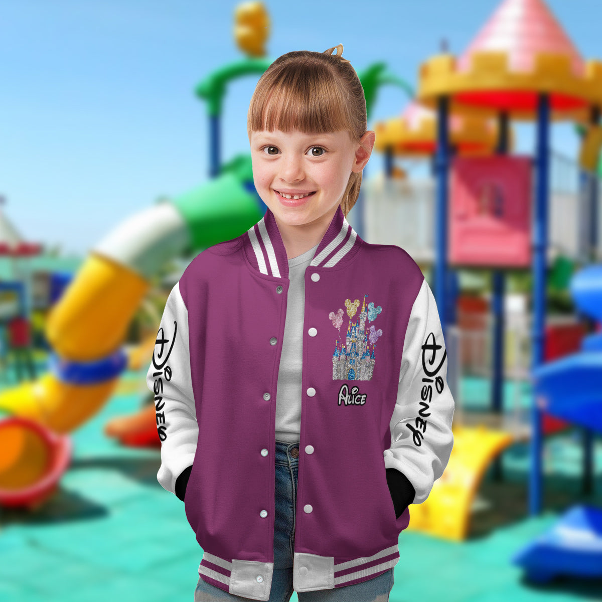 Magical Castle - Personalized Mouse Varsity Jacket