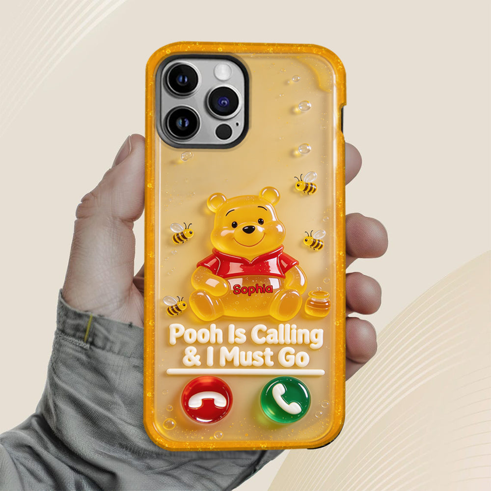 Pooh Is Calling And I Must Go - Personalized Yellow Bear Full Print Phone Case