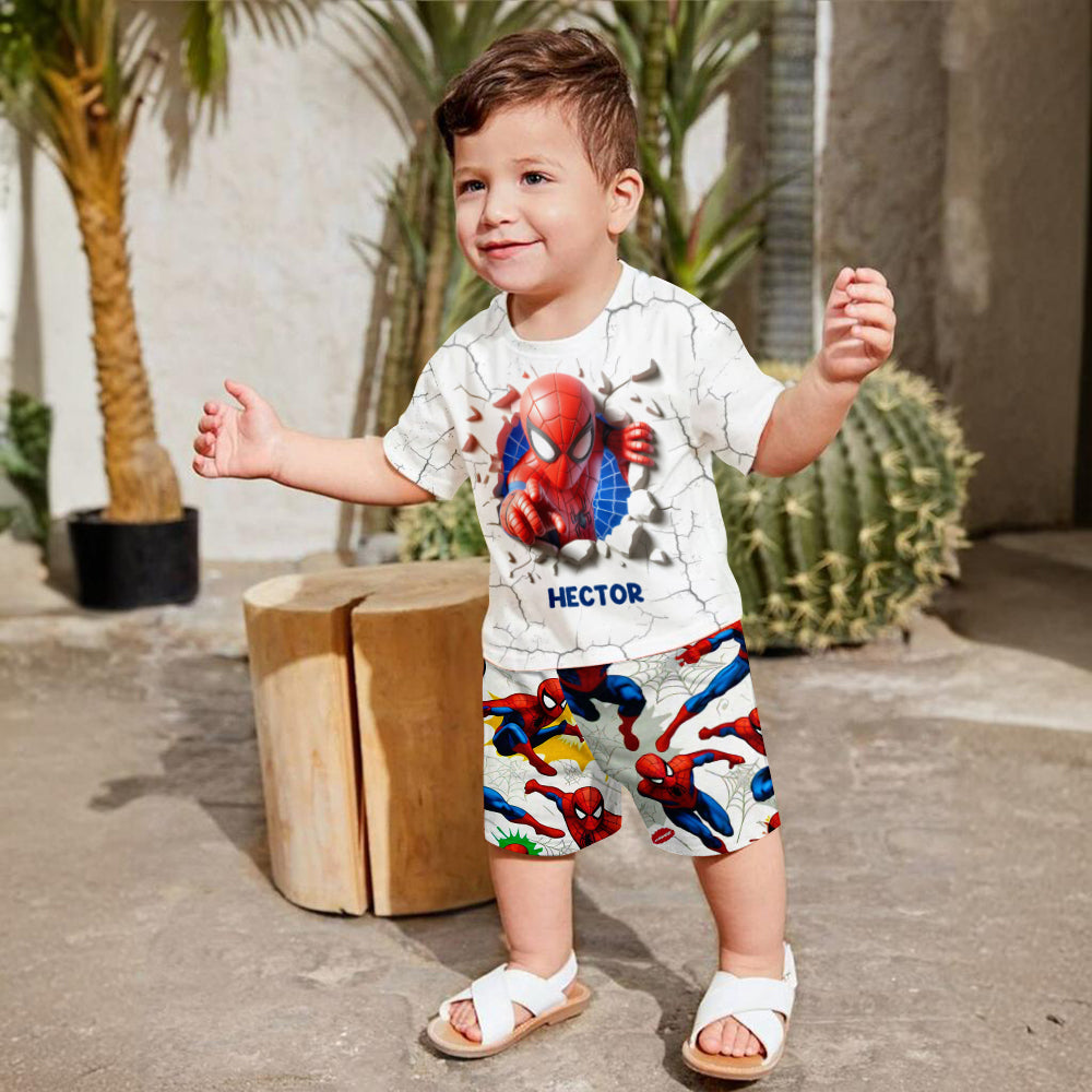 Cool Spider - Personalized Kid T-shirt & Shorts