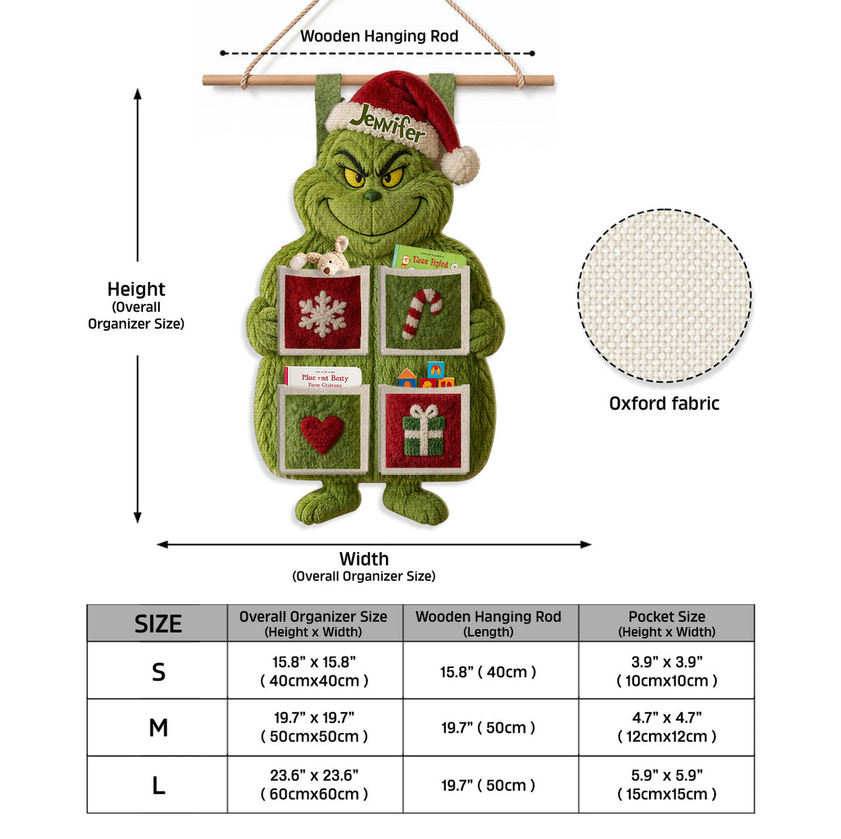 Merry Grinchmas - Personalized Stole Christmas Hanging Organizer