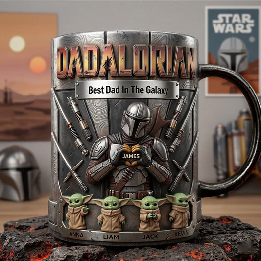 Best Dad In The Galaxy - Personalized The Force Accent Mug & Coaster