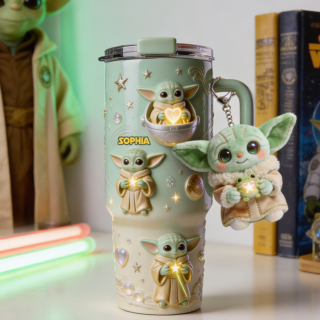 Cute Baby - Personalized The Force Tumbler With Plush Charm