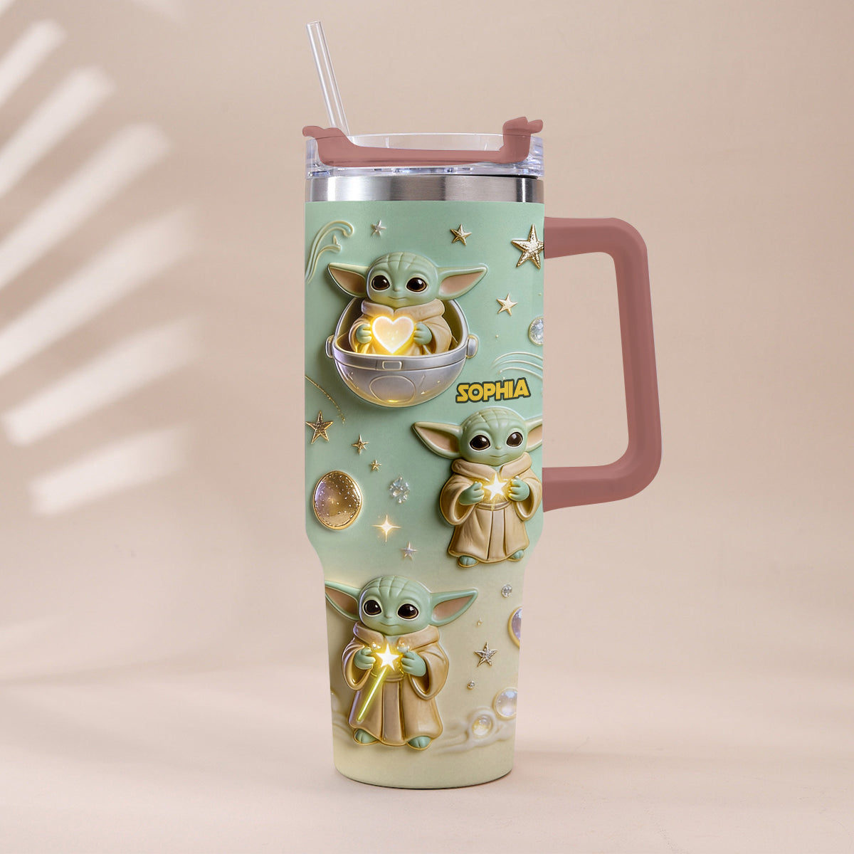 Cute Baby - Personalized The Force Tumbler With Plush Charm