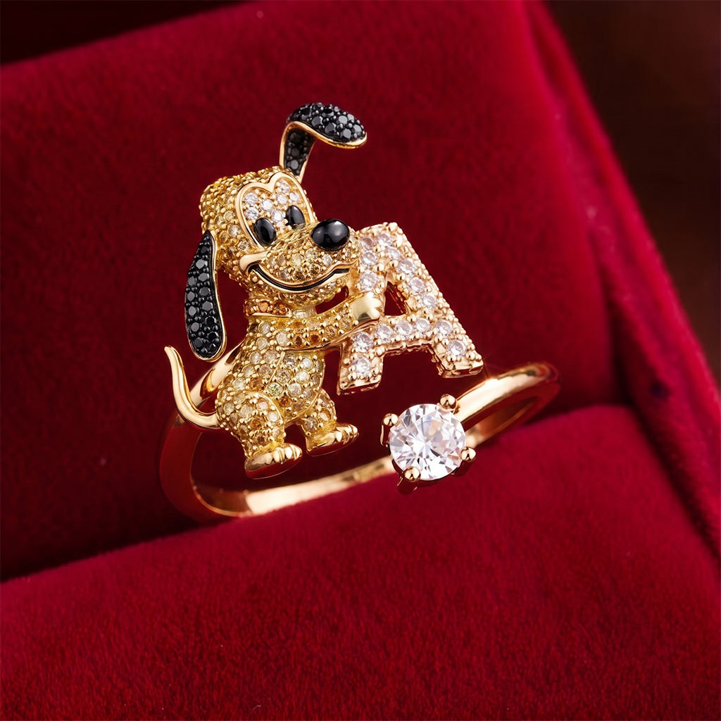 Fantasy Character Holding Love Letter - Personalized Mouse Adjustable Shaped Ring